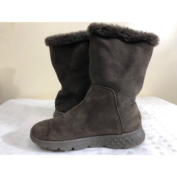 Skechers  Women's Casual Winter Warm Brown Suede Boots SN 14357 size US 7 EUR 37 - Picture 5 of 10